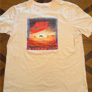 Nike Cream Short Sleeve Tees with Scenic Prints